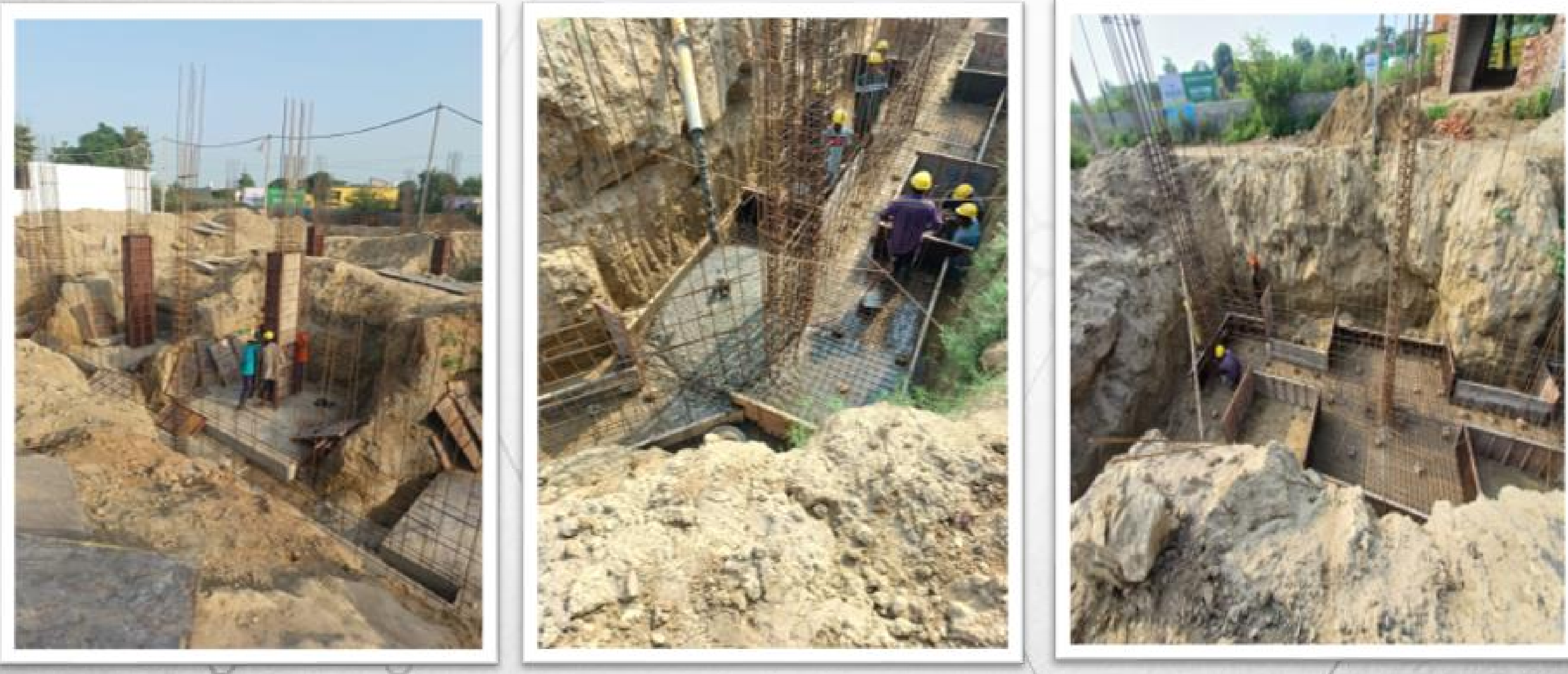Foundation and reinforcement work at Coral Walk, Sunam City Road, Sangrur.