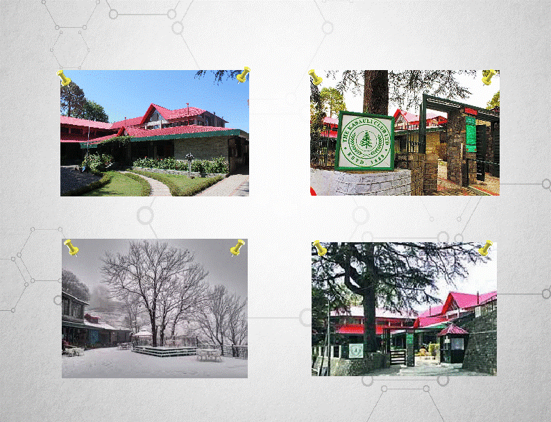 Kasauli Club buildings in summer and under snow, Distt. Solan.